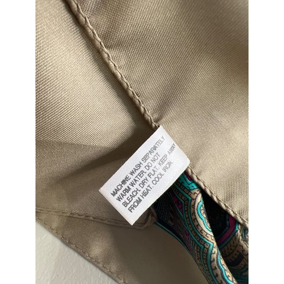 Vintage Paisley Rectangle Scarf Lightweight Polyester Neck Wrap Boho Tan Blue - Picture 6 of 6